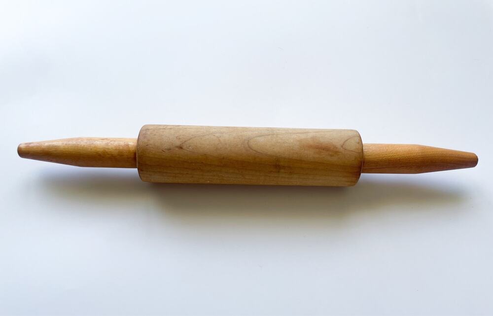 Small Vintage Wood Rolling Pin 15" Total Length